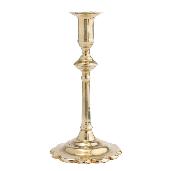 Cast brass Queen Anne candlestick (c. 1750)