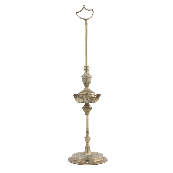 Turkish cast brass Lucerne oil lamp (1890)