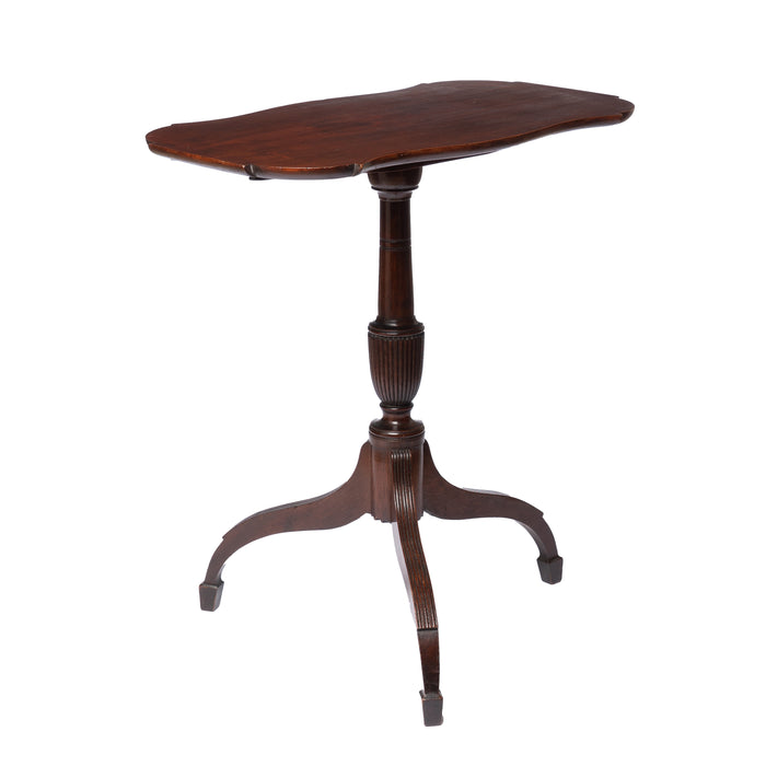 American cherry & mahogany spider leg tilt-top candle stand by John Meads (c. 1810)