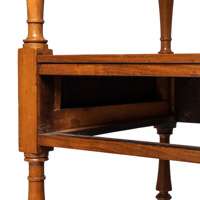 English three tier dumb waiter on brass castors in Brazilian rosewood (1810)