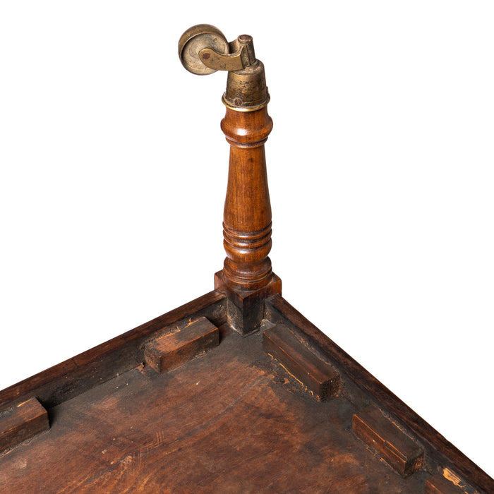 English three tier dumb waiter on brass castors in Brazilian rosewood (1810)