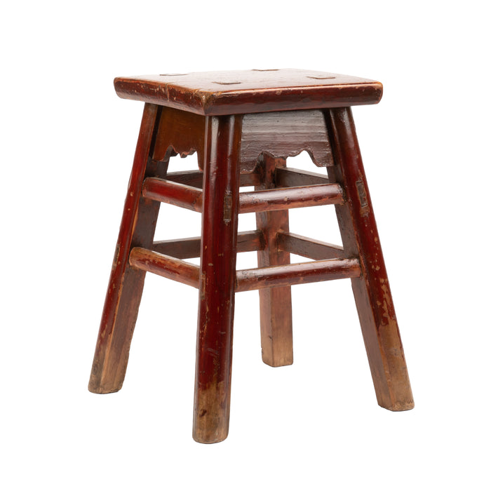 Chinese red lacquered wood joint stool (1800’s)