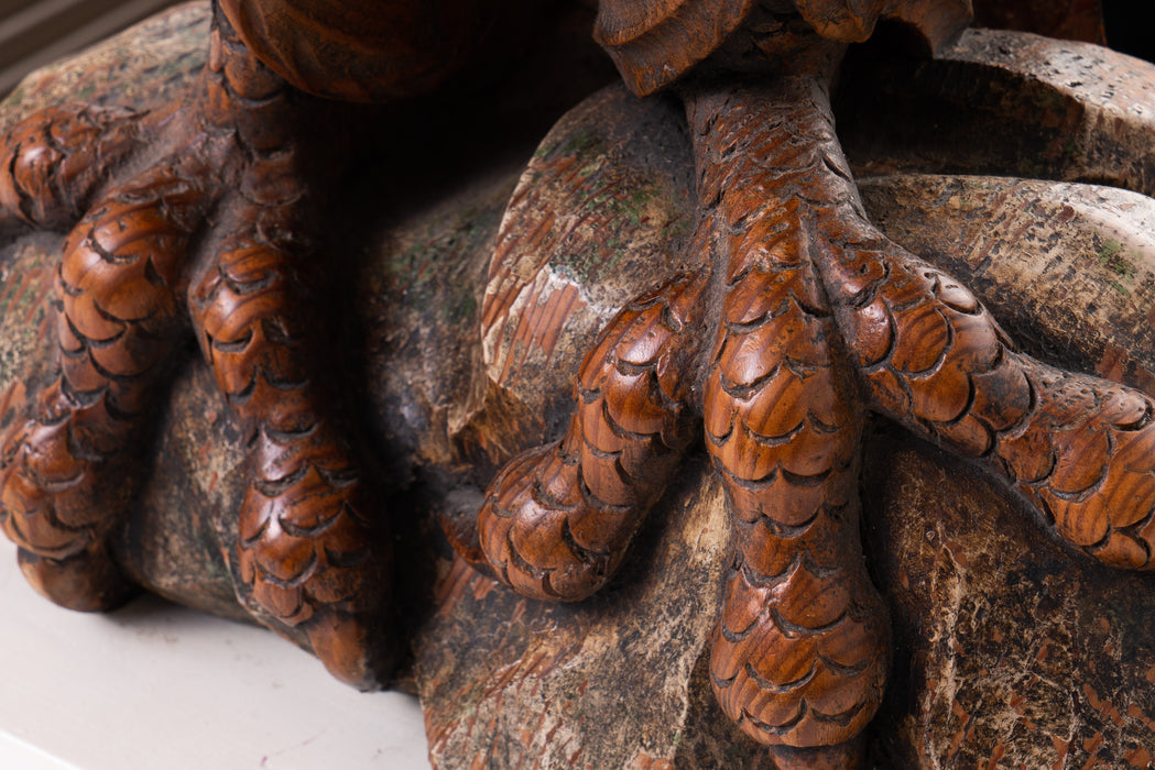 Large carved wooden eagle with wings spread (c. 1820)