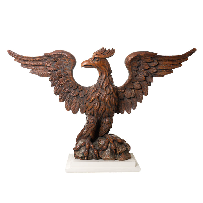 Large carved wooden eagle with wings spread (c. 1820)