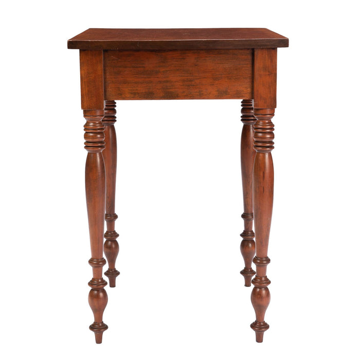 American Sheraton curly cherry wood one drawer stand (c. 1820)