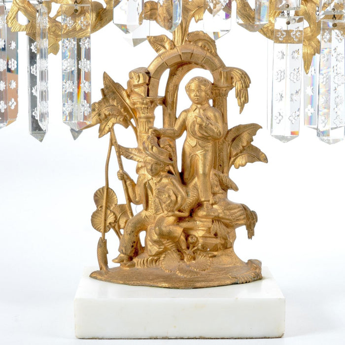 American gilt brass girandole candelabra by Cornelius & Co (c. 1840)