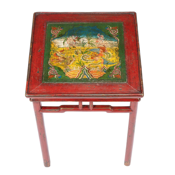 Tibetan red lacquered side table (c. 1910)