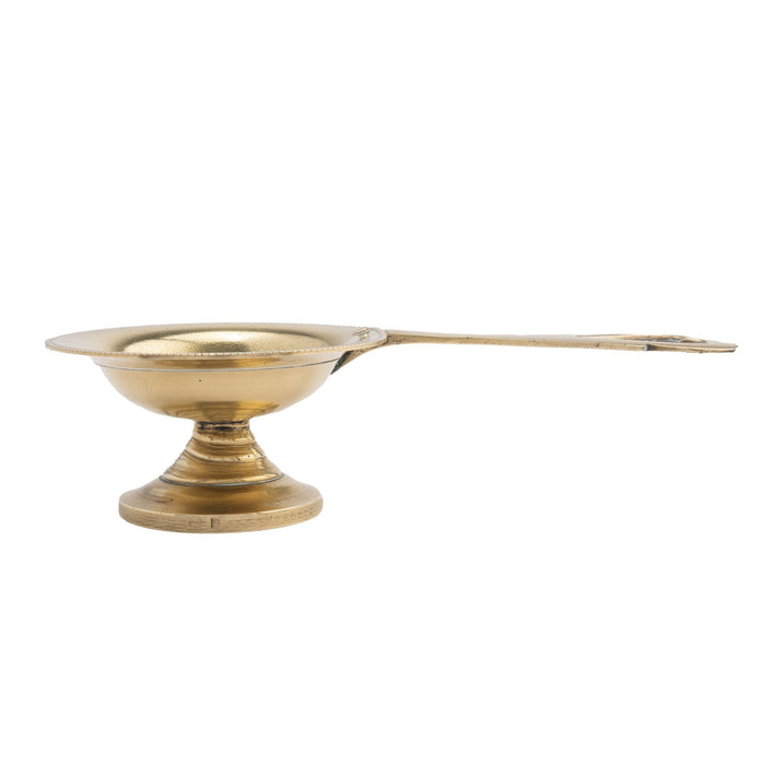 English cast brass taster dish with pedestal base (1775-1800)