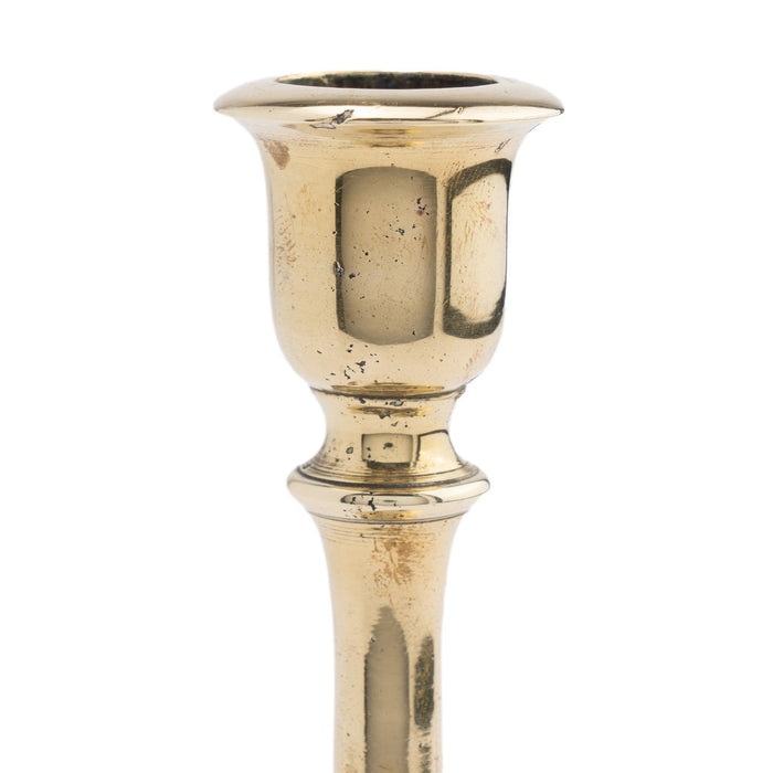 Miniature English cast brass candlestick (c. 1800-20)