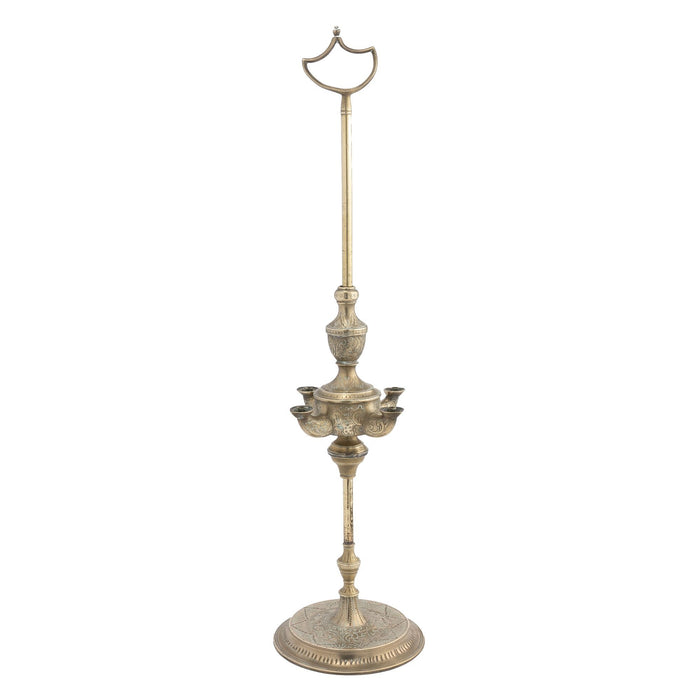 Turkish cast brass Lucerne oil lamp (1890)