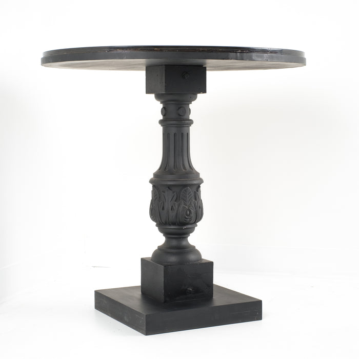Italian grand tour pietra dura oval table top on cast iron base (1800's)