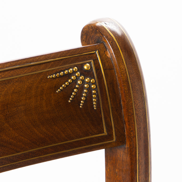 English mahogany arm chair with upholstered seat (c. 1820)
