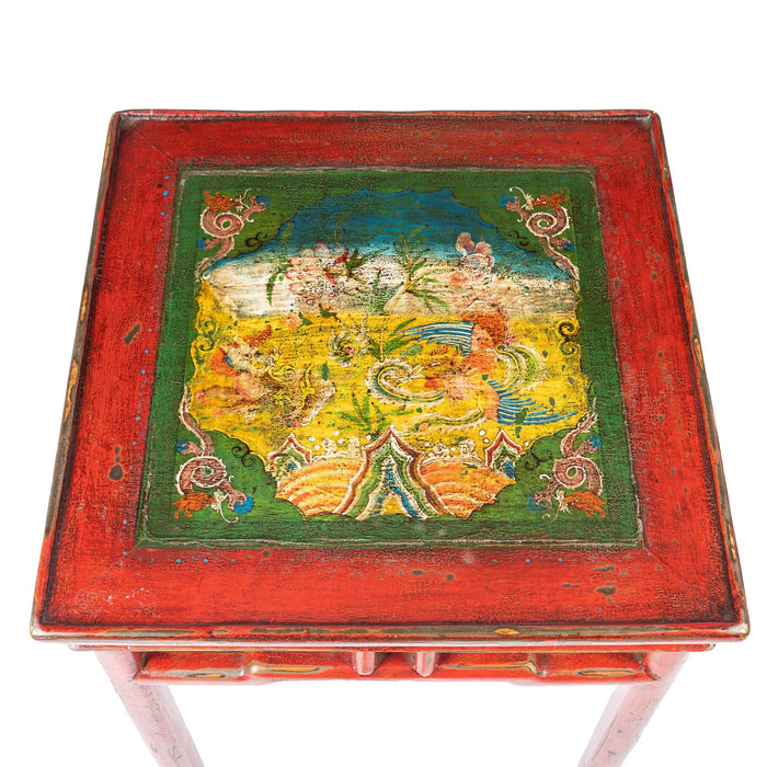 Tibetan red lacquered side table (c. 1910)