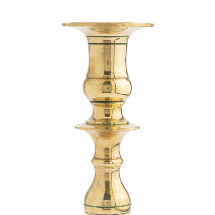 Continental core cast brass candlestick (1700's)