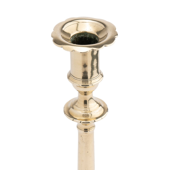 English Georgian cast brass candlestick (c. 1770)