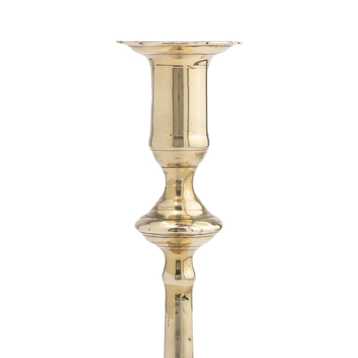 Cast brass Queen Anne candlestick, 1750