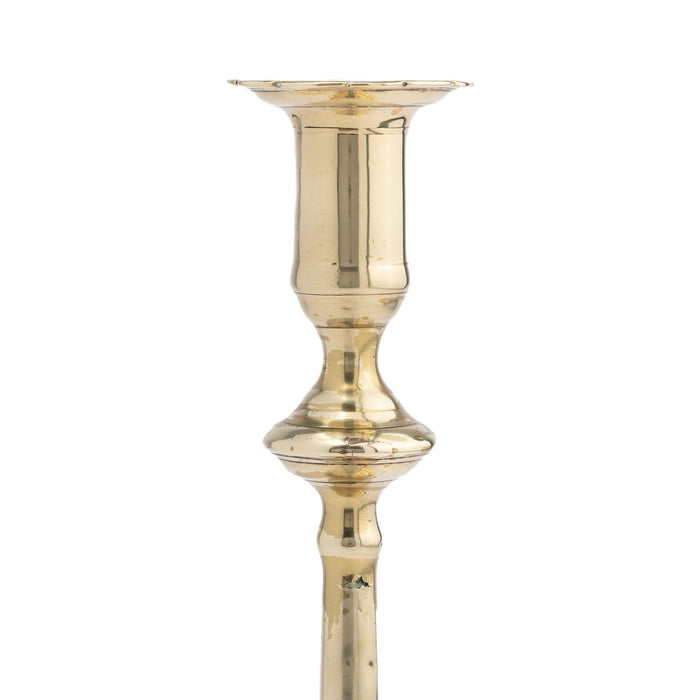 Cast brass Queen Anne candlestick (c. 1750)