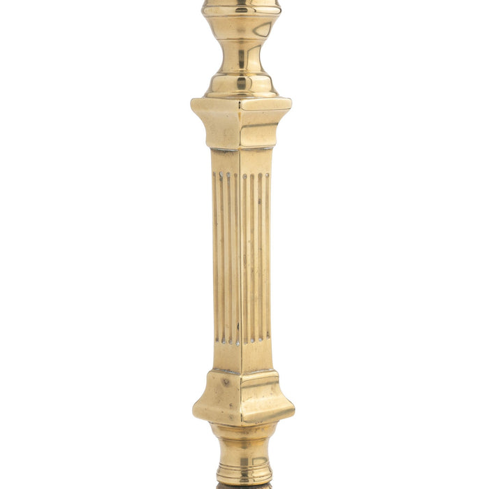 Pair of George III cast brass columnar candlesticks (1790-1800)