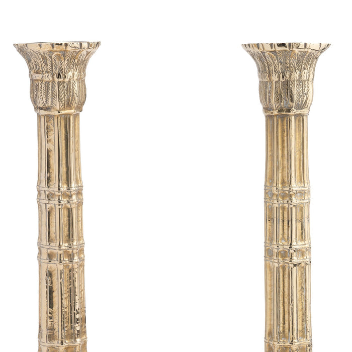 Pair of cast cluster column candlesticks by Martin, Hall & Co Ltd (1850-75)