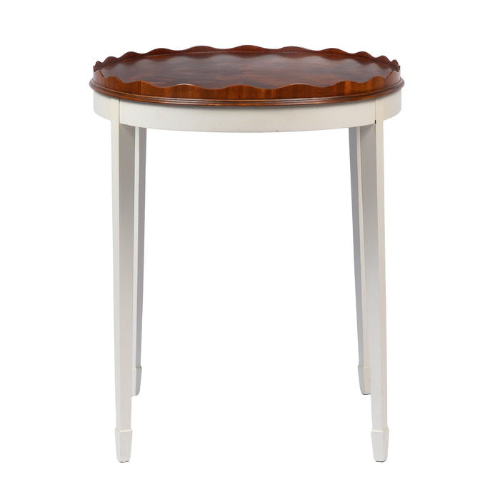 Vintage figured mahogany tray table on painted base