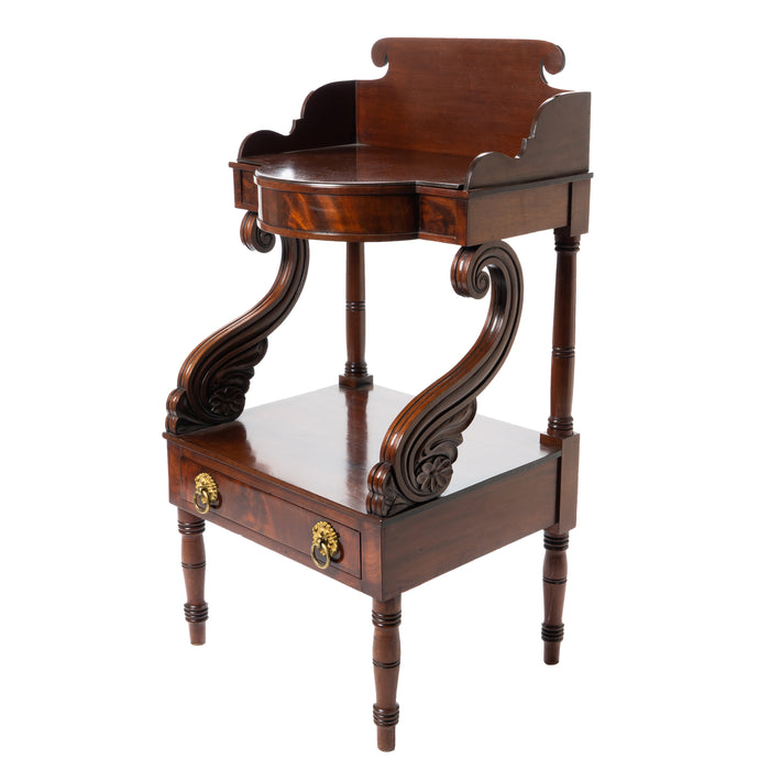 American Neoclassic mahogany washstand (c. 1825-30)