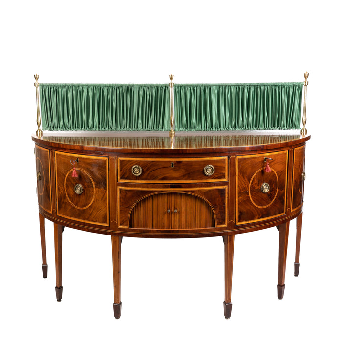 English George III inlaid demi lune console sideboard (1780)