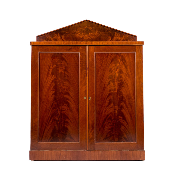 English two door mahogany server with pedimented back splash (1820)