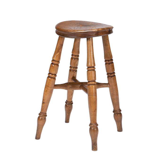 English elm wood milking stool (1860)