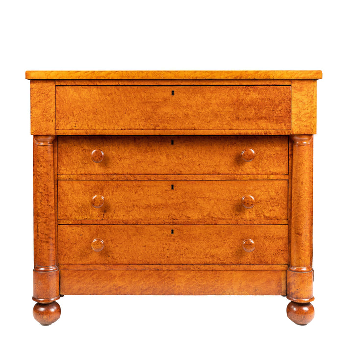 American Neoclassic bird's eye maple four drawer chest (c. 1820)