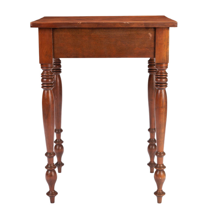 American Sheraton curly cherry wood one drawer stand (c. 1820)