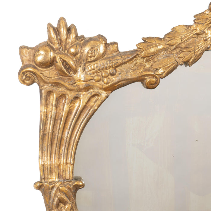 American Oval Gilt Gesso Mirror Frame With Eagle Crest (1800's)