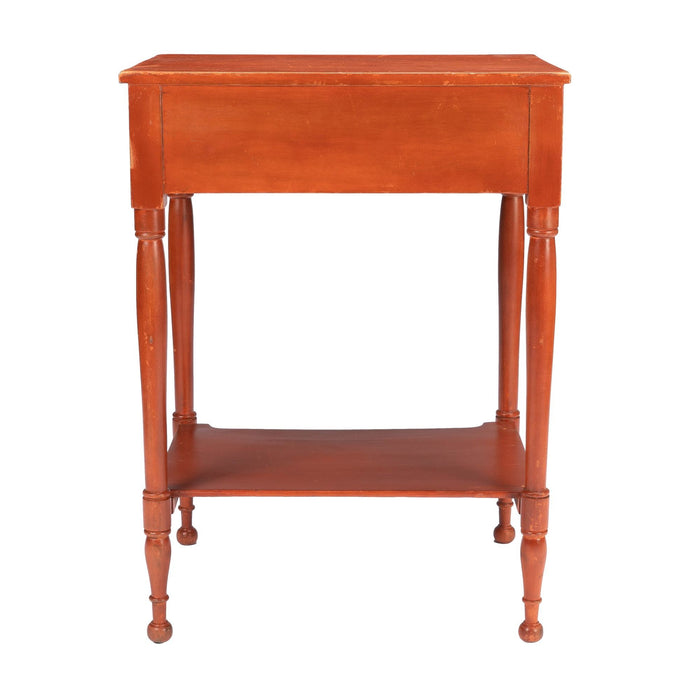 American Sheraton oxide stained one drawer stand with stretcher shelf (c. 1820)