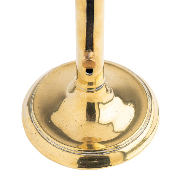 English cannon barrel cast brass ejector slide candlestick (c. 1800-15)