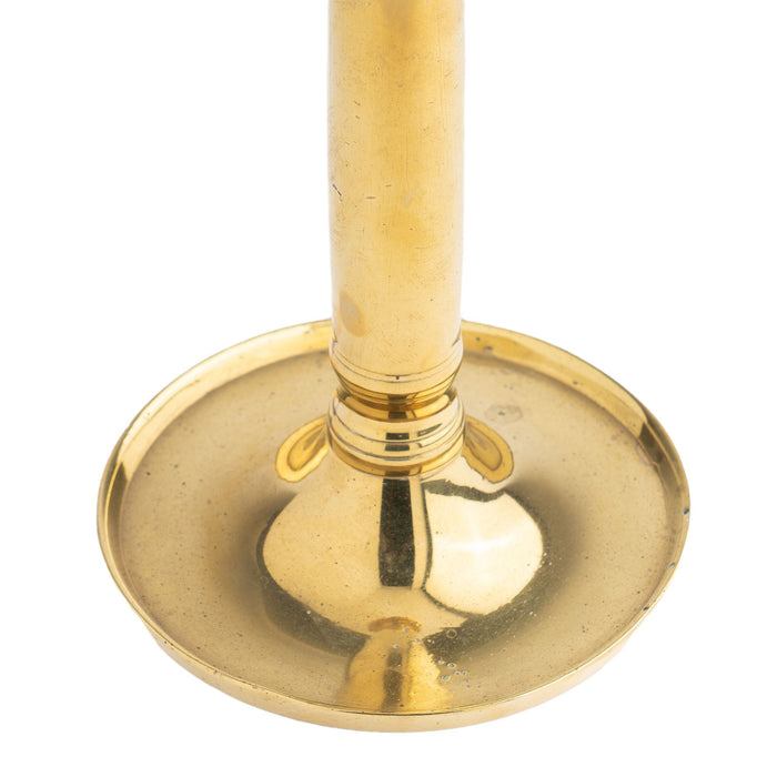 French Charles X period cast brass columnar candlestick (1815-30)
