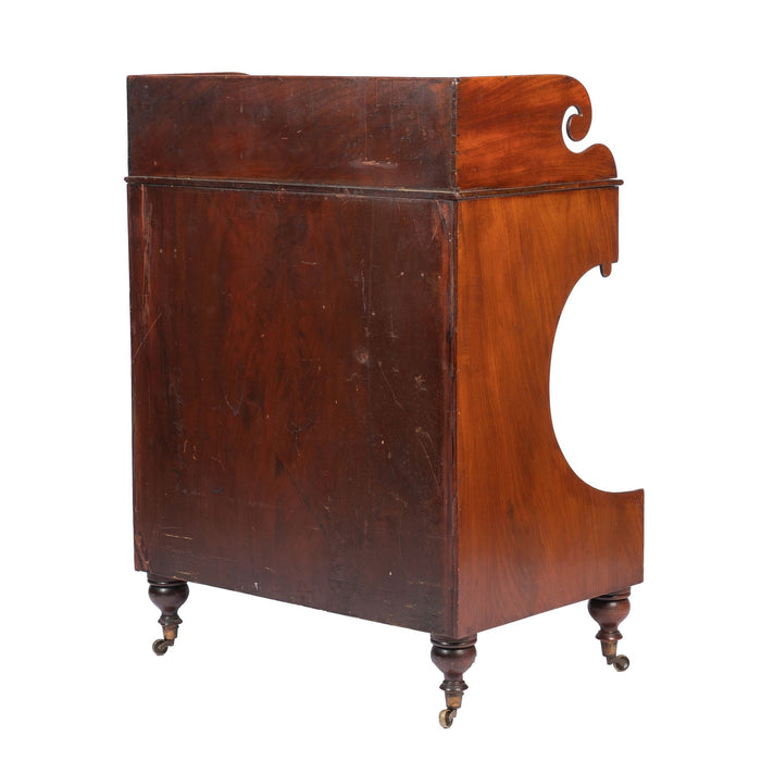 American mahogany demilune dressing stand on brass castors (1830)