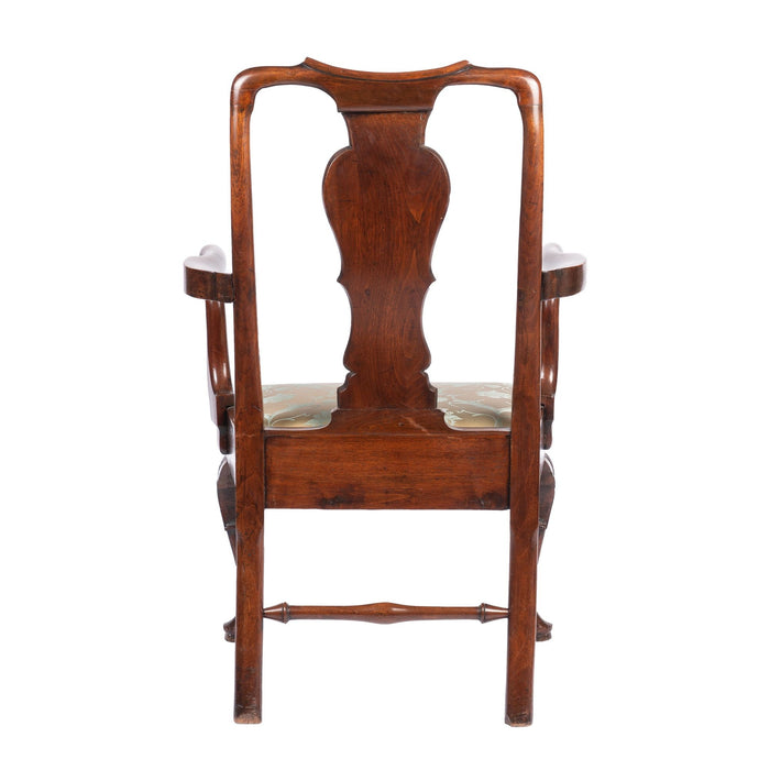 English Georgian mahogany armchair with upholstered slip seat (1720)