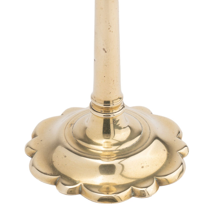 English Georgian cast brass candlestick (c. 1770)