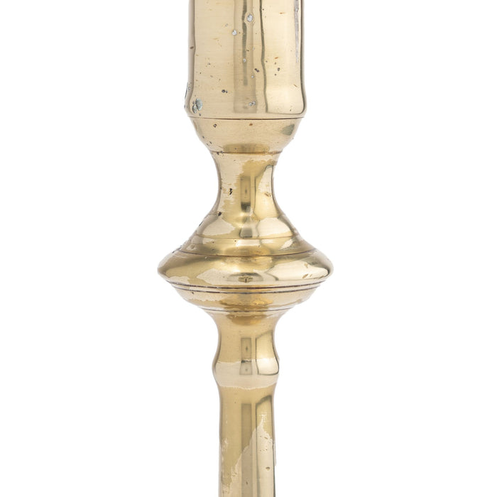 Cast brass Queen Anne candlestick (c. 1750)