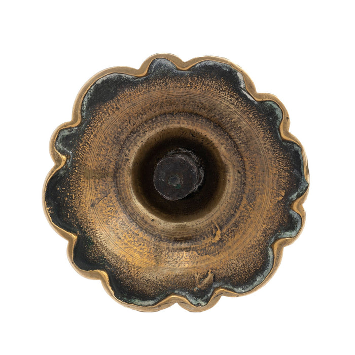 English Queen Anne cast brass candlestick (1760)