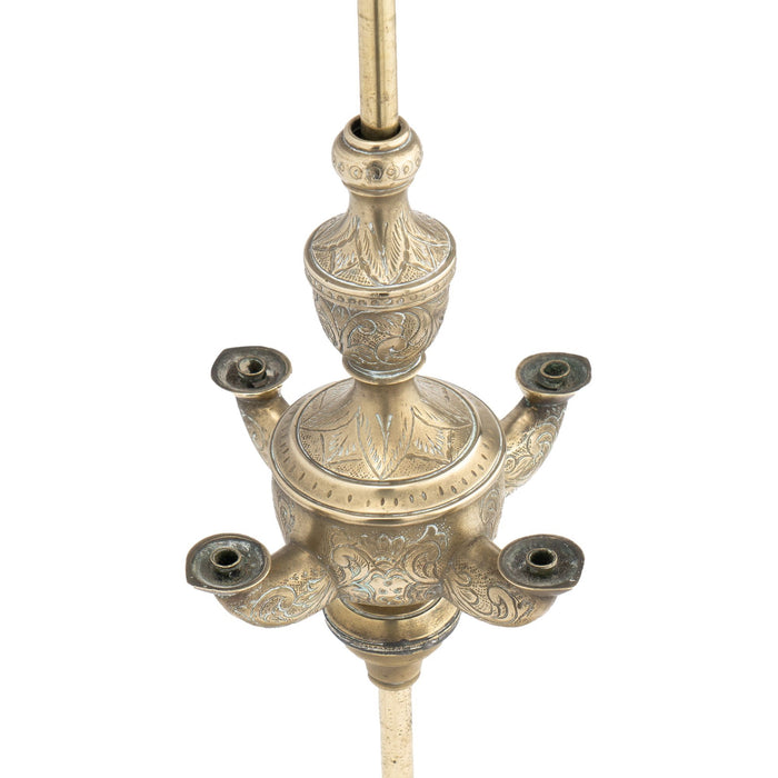 Turkish cast brass Lucerne oil lamp (1890)