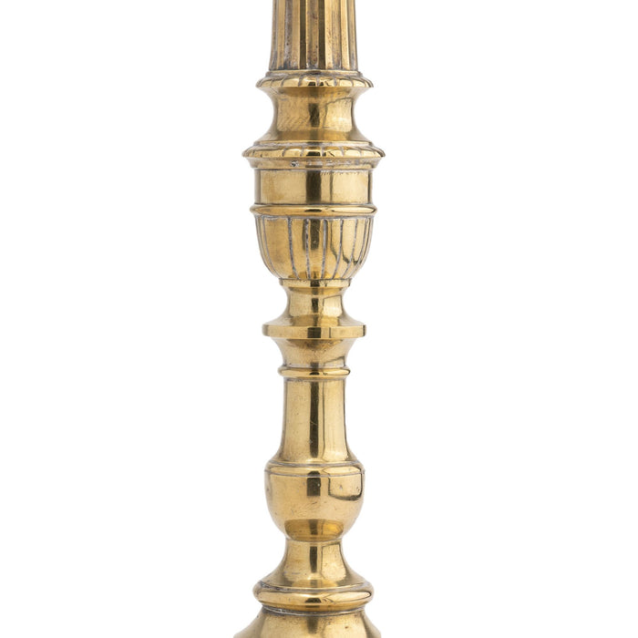 Large cast brass French altar stick (c. 1800)