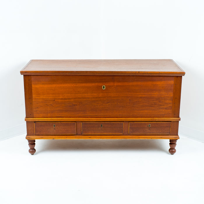 Delaware Valley black walnut dower chest (c. 1830)