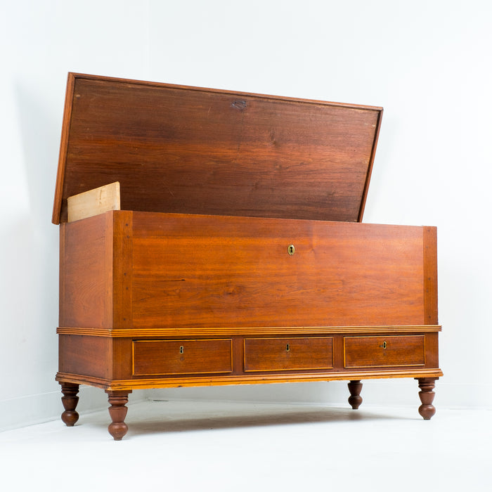 Delaware Valley black walnut dower chest (c. 1830)