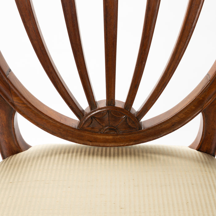 American mahogany shield back side chair with upholstered serpentine seat (1790)