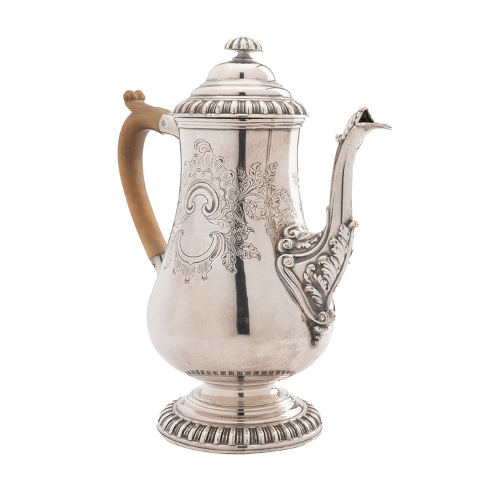 English Georgian Pyriform Sheffield coffee pot (1750's)