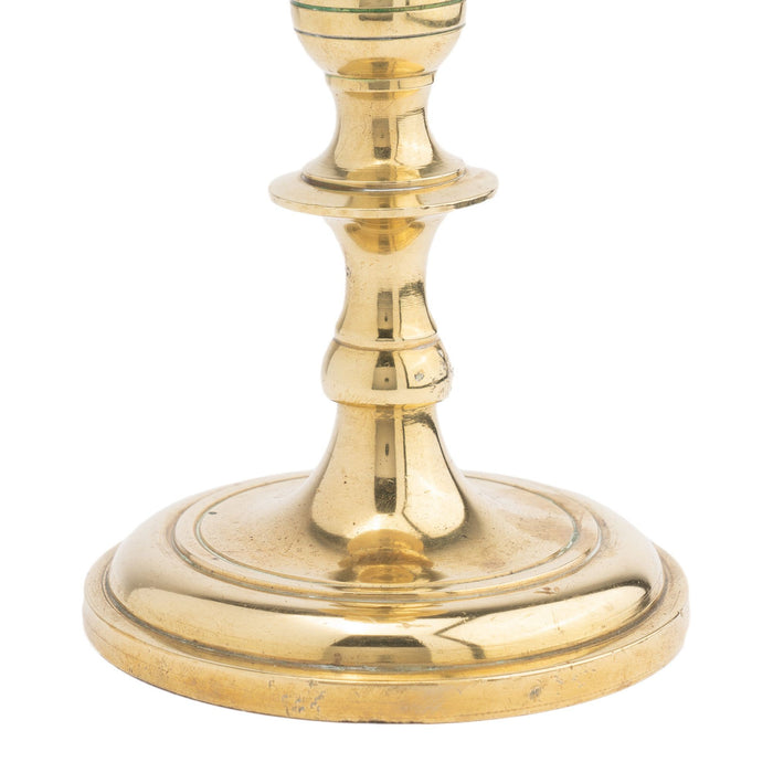 Continental core cast brass candlestick (1700's)