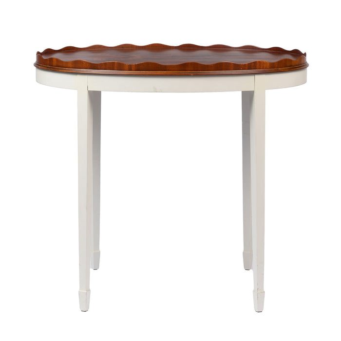 Vintage figured mahogany tray table on painted base