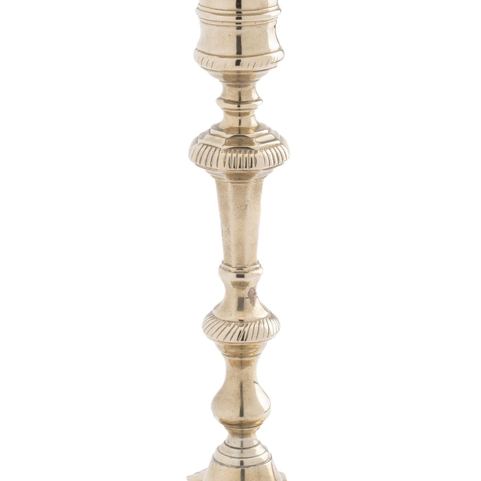 Pair of George II paktong candlesticks (1750-60)