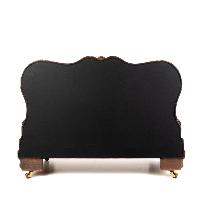 American Neoclassic banquette in cross banded figured mahogany by Joseph Meeks (1835)