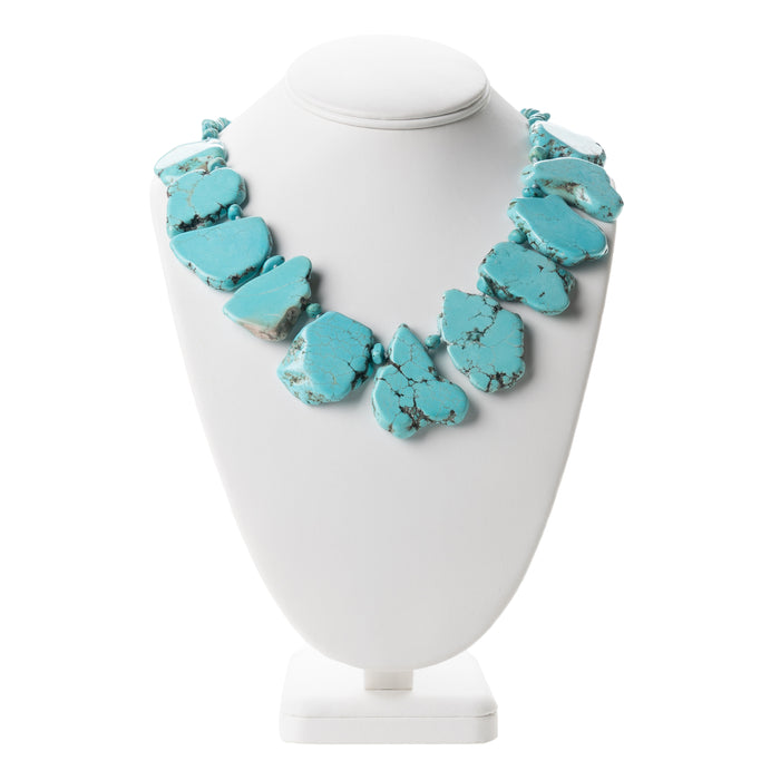 Navajo turquoise necklace of cut boulder rock